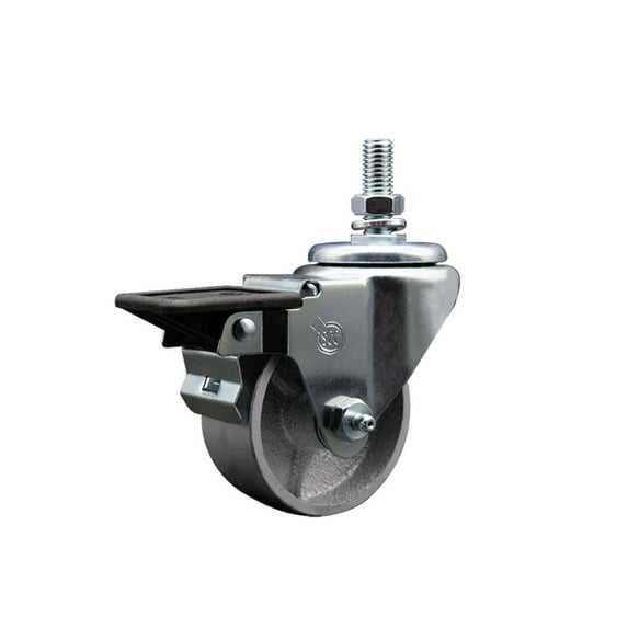 3 Inch Semi Steel ½ Inch Threaded Stem Caster with Brake
