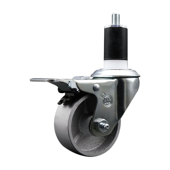 3 Inch Semi Steel Swivel 1-1/2 Inch Expanding Stem Caster Total Lock Brake SCC