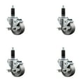 thumbnail image 1 of 3 Inch Semi Steel Swivel 1-1/8 Inch Expanding Stem Caster Set with Brake SCC, 1 of 2