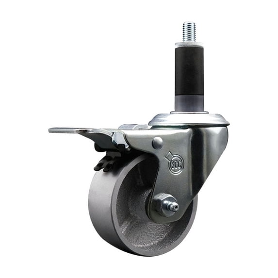3 Inch Semi Steel Swivel 1-1/8 Inch Expanding Stem Caster Total Lock Brake SCC