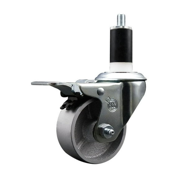 3 Inch Semi Steel Swivel 1-3/8 Inch Expanding Stem Caster Total Lock Brake SCC