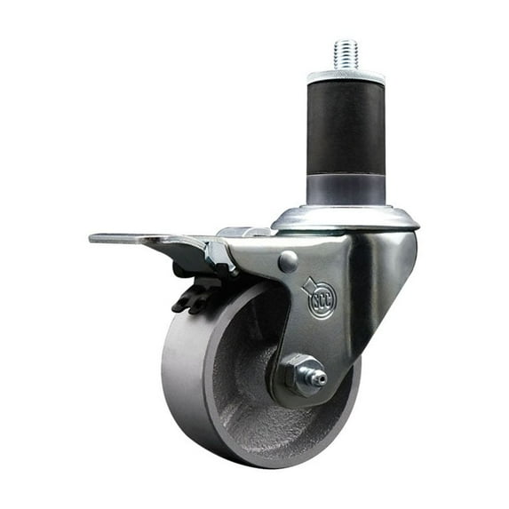 3 Inch Semi Steel Swivel 1-5/8 Inch Expanding Stem Caster Total Lock Brake SCC