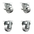 thumbnail image 1 of 3 Inch Semi Steel Swivel Top Plate Caster Set with 2 Brakes 2 Rigid SCC, 1 of 2