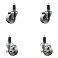 thumbnail image 1 of 3 Inch Semi Steel Wheel Swivel 1-1/4 Inch Expanding Stem Caster Set 2 Brakes SCC, 1 of 2