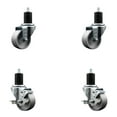 thumbnail image 1 of 3 Inch Semi Steel Wheel Swivel 1-3/4 Inch Expanding Stem Caster Set 2 Brakes SCC, 1 of 2