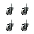 thumbnail image 1 of 3 Inch Semi Steel Wheel Swivel 3/4 Inch Threaded Stem Caster Set Service Caster, 1 of 2