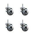 thumbnail image 1 of 3 Inch Semi Steel Wheel Swivel 3/4 Inch Threaded Stem Caster Set with Brake SCC, 1 of 2