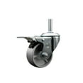 thumbnail image 1 of 3 Inch Semi Steel Wheel Swivel 3/4 Inch Threaded Stem Caster Total Lock Brake, 1 of 2
