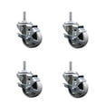 thumbnail image 1 of 3 Inch Semi Steel Wheel Swivel 5/8 Inch Threaded Stem Caster Set with Brake SCC, 1 of 2