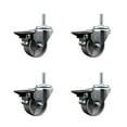 thumbnail image 1 of 3 Inch Semi Steel Wheel Swivel 5/8 Inch Threaded Stem Caster Set with Brake SCC, 1 of 2