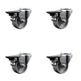 thumbnail image 1 of 3 Inch Semi Steel Wheel Swivel Bolt Hole Caster Set with Posi Lock Brakes SCC, 1 of 2