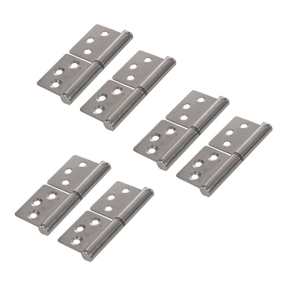 3 Inch Silver Tone Stainless Steel 360 Degree Rotating Window Door Flag Hinge 6 Pieces,6 x Door Flag Hinges,Silver Tone