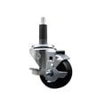 thumbnail image 1 of 3 Inch Soft Rubber Swivel 1 Inch Expanding Stem Caster with Brake SCC, 1 of 2