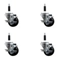 thumbnail image 1 of 3 Inch Soft Rubber Swivel 7/8 Inch Expanding Stem Caster Set with Brake SCC, 1 of 2