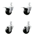 thumbnail image 1 of 3 Inch Soft Rubber Swivel 7/8 Inch Square Stem Caster Set 2 Total Lock Brakes, 1 of 2