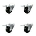 thumbnail image 1 of 3 Inch Soft Rubber Swivel Bolt Hole Caster Set with Total Lock Brake SCC, 1 of 2