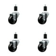 thumbnail image 1 of 3 Inch Soft Rubber Wheel Swivel 1-1/2 Inch Expanding Stem Caster Set SCC, 1 of 2