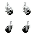 thumbnail image 1 of 3 Inch Soft Rubber Wheel Swivel 3/4 Inch Square Stem Caster Set 2 Brakes SCC, 1 of 2