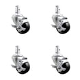 thumbnail image 1 of 3 Inch Soft Rubber Wheel Swivel 3/4 Inch Square Stem Caster Set with Brake SCC, 1 of 2