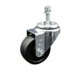 thumbnail image 1 of 3 Inch Soft Rubber Wheel Swivel 3/8 Inch Threaded Stem Caster Service Caster, 1 of 2