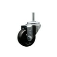 thumbnail image 1 of 3 Inch Soft Rubber Wheel Swivel 5/8 Inch Threaded Stem Caster Service Caster, 1 of 2