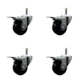 thumbnail image 1 of 3 Inch Soft Rubber Wheel Swivel 7/16 Inch Stem Caster Set with Total Lock Brake, 1 of 2