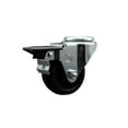 thumbnail image 1 of 3 Inch Soft Rubber Wheel Swivel Bolt Hole Caster with Posi Lock Brake SCC, 1 of 2