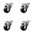 thumbnail image 1 of 3 Inch Soft Rubber Wheel Swivel Top Plate Caster Set Service Caster Brand, 1 of 2