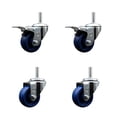 thumbnail image 1 of 3 Inch Solid Poly Swivel 3/4 Inch Threaded Stem Caster Set 2 Total Lock Brakes, 1 of 2