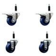 thumbnail image 1 of 3 Inch Solid Poly Swivel 7/8 Inch Expanding Stem Caster Set 2 Total Lock Brakes, 1 of 2