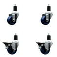 thumbnail image 1 of 3 Inch Solid Poly Wheel Swivel 1-1/2 Inch Expanding Stem Caster Set 2 Brakes SCC, 1 of 2