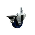 thumbnail image 1 of 3 Inch Solid Polyurethane ½ Inch Threaded Stem Caster with Brake, 1 of 2