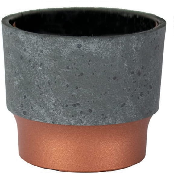 3 Inch Sprite Mini Succulent Pot- Smal Plastic Planter with Drainage for Indoor Plants, Faux Concrete Copper