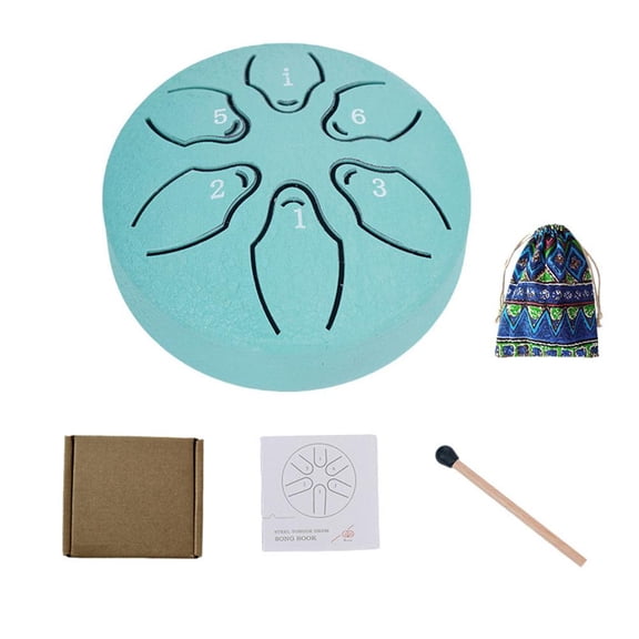 3 Inch Steel Tongue Drum 6 Notes Mini Handpan, Rain Drum for Garden, Ethereal Meditation Instrument for Yoga Relaxation & Gift