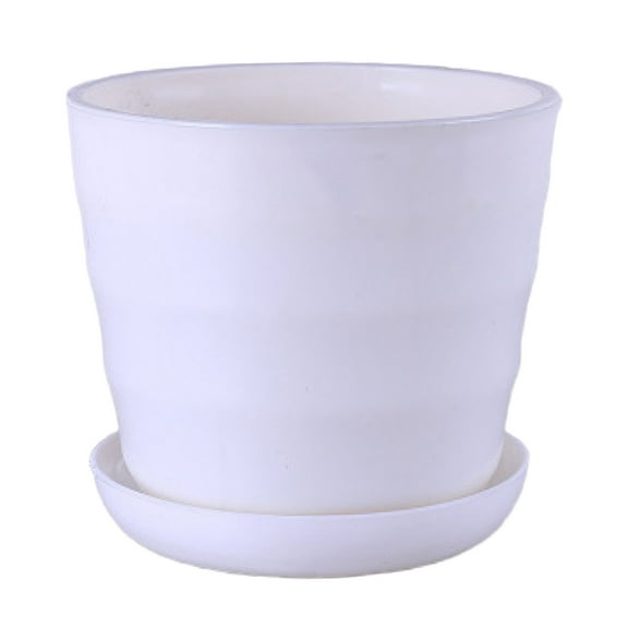 3 Inch Succulent Planter – Modern Indoor Flower Pot Flowerpots with Dish for Cactus & Bonsai (White)