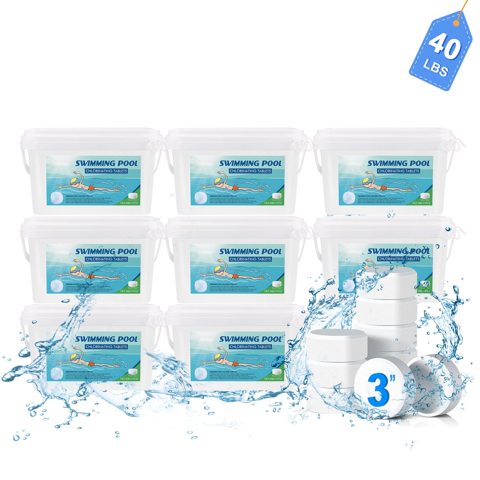 3Inch Swimming Pool Chlorine Tablets Chlorinating Sanitizer and