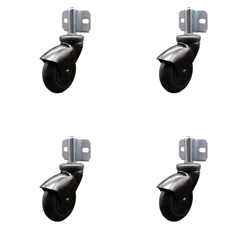 3 Inch Swivel Caster Wheels For Furniture Black Hooded Neoprene