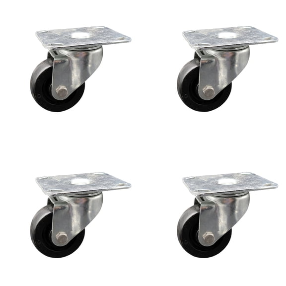 3 Inch Swivel Large Top Plate Caster with Polyolefin Wheel Set of 4 SCC