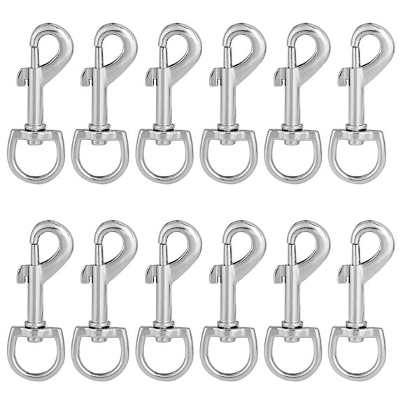 3 Inch Swivel Snap Hooks 12Pcs Heavy Duty Pet Leash Clips Zinc Alloy D-Ring Attachments