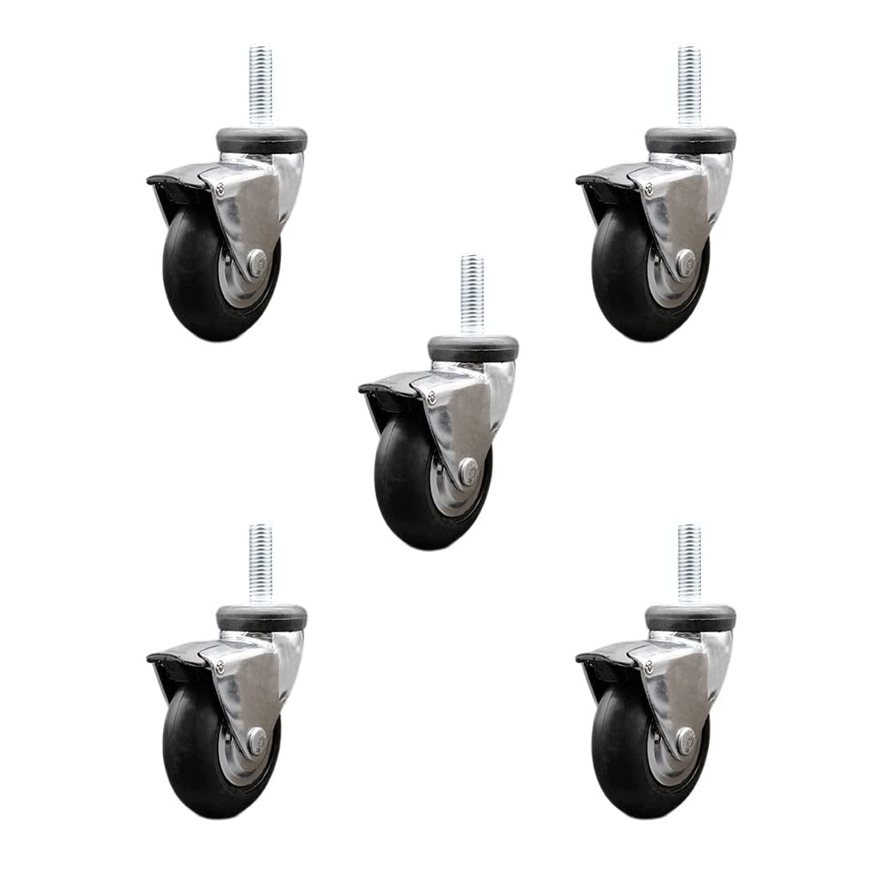 3 Inch Swivel Wheels For Furniture Bright Chrome Hooded Neoprene