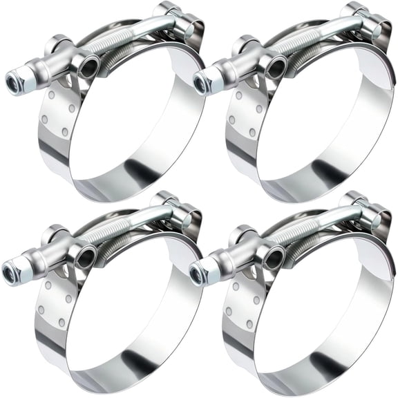 3 Inch T-Bolt Hose Clamps, 304 Stainless Steel Heavy Duty, Adjustable 77-85mm for 3" Hose ID, Turbo Intake Intercooler Radiator Pipe Clamps for Silicone Coolant Hoses, 4PCS