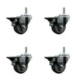 thumbnail image 1 of 3 Inch Thermo Rubber Swivel 7/16 Inch Grip Ring Stem Caster Set with Brake, 1 of 2