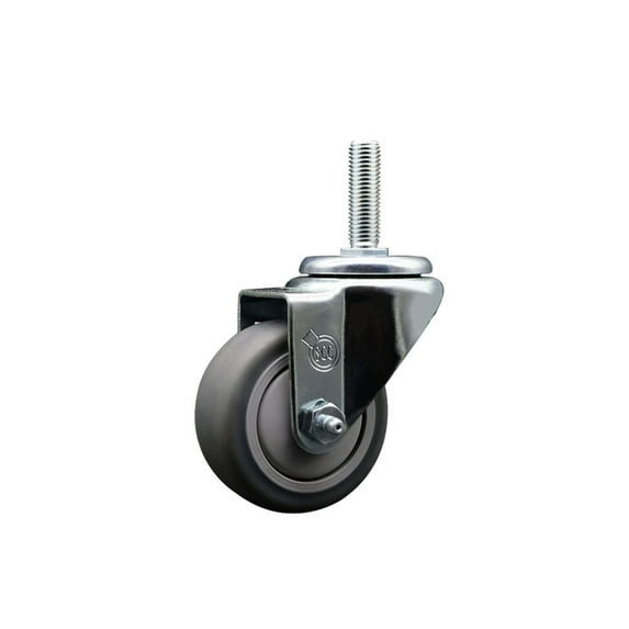 3 Inch Thermo Rubber Wheel Swivel 3/4 Inch Threaded Stem Caster Service Caster
