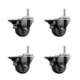 thumbnail image 1 of 3 Inch Thermo Rubber Wheel Swivel 5/8 Inch Threaded Stem Caster Set with Brake, 1 of 2