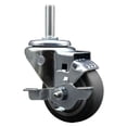 thumbnail image 1 of 3 Inch Thermo Rubber Wheel Swivel 5/8 Inch Threaded Stem Caster with Brake, 1 of 2