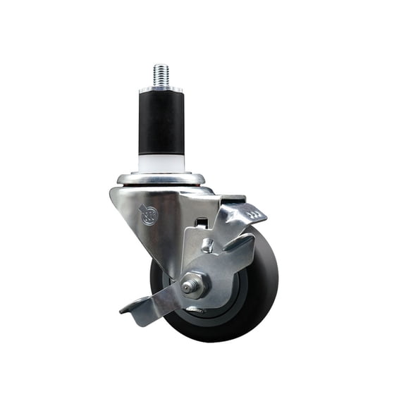 3 Inch Thermoplastic Rubber Swivel 1-1/2 Inch Expanding Stem Caster with Brake