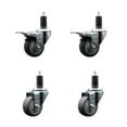 thumbnail image 1 of 3 Inch Thermo Rubber Swivel 1-1/4 Inch Expanding Stem Caster Set 2 Brakes, 1 of 2
