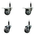 thumbnail image 1 of 3 Inch Thermo Rubber Swivel 3/4 Inch Expanding Stem Caster Set 2 Brakes, 1 of 2