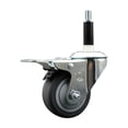 thumbnail image 1 of 3 Inch Thermo Rubber Swivel 7/8 Inch Expanding Stem Caster Total Lock Brake, 1 of 2