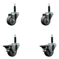thumbnail image 1 of 3 Inch Thermo Rubber Wheel Swivel 3/4 Inch Expanding Stem Caster Set 2 Brakes, 1 of 2